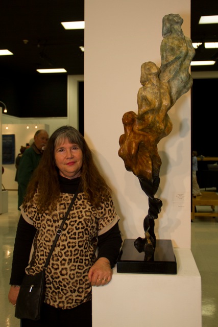 Artist standing with Quest 11, Best of Show and First Place Award Photo by Barbara Pickles